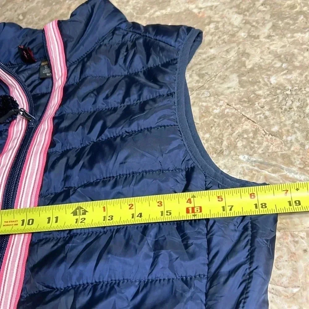 Pearly Vine puffer vest ,women Small.Blue,pink straight ribbon,tassel,Maggie May - Picture 11 of 16